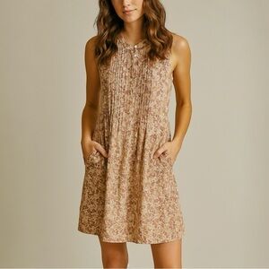 FAHERTY Isha Figueroa Floral Sleeveless Linen Dress